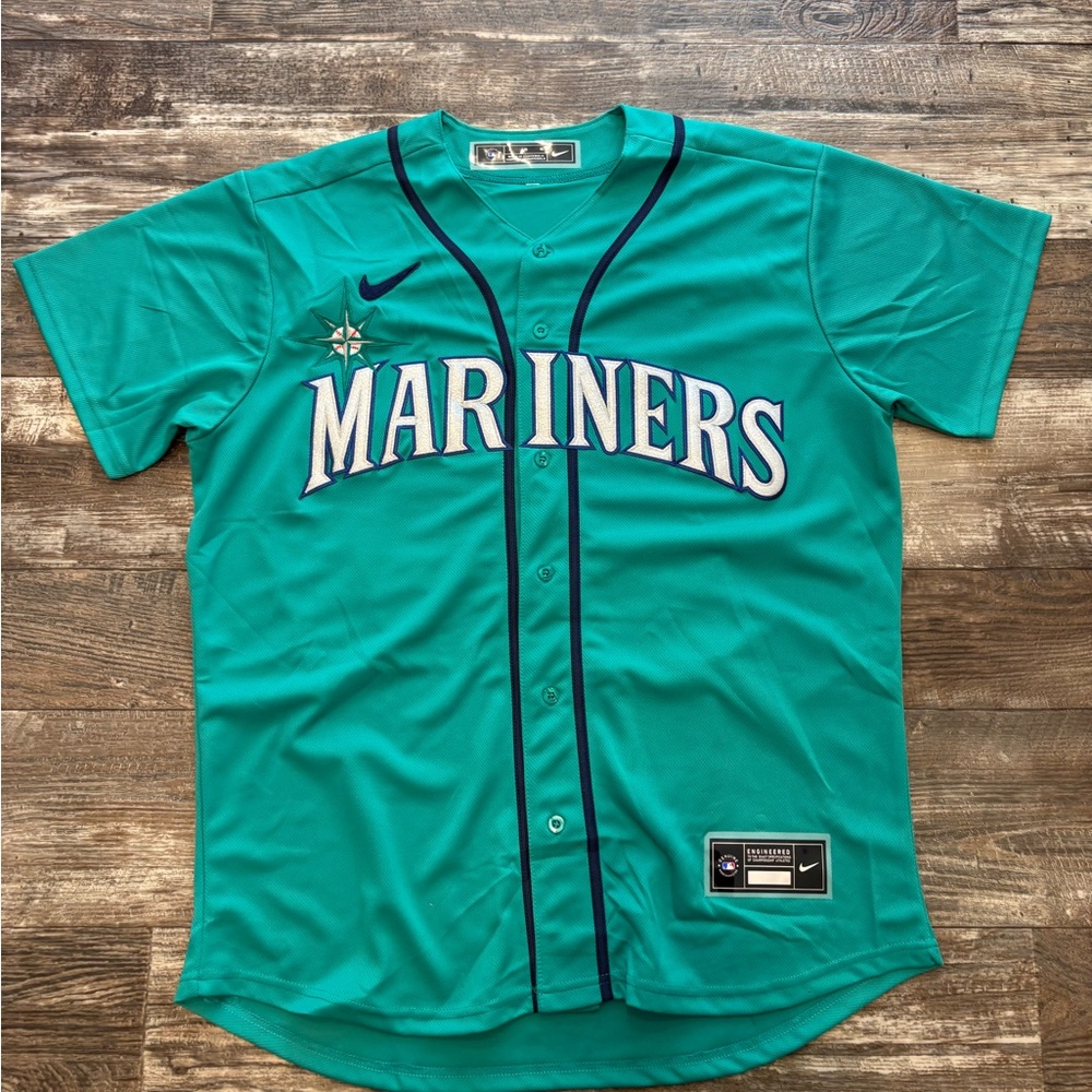 Ken Griffey jr (sz below) teo throwback Seattle Mariners baseball jersey